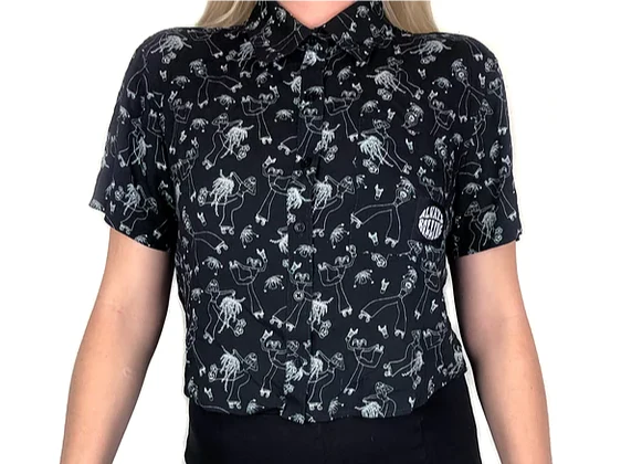 Skate Crop Button Up- ROXANNE