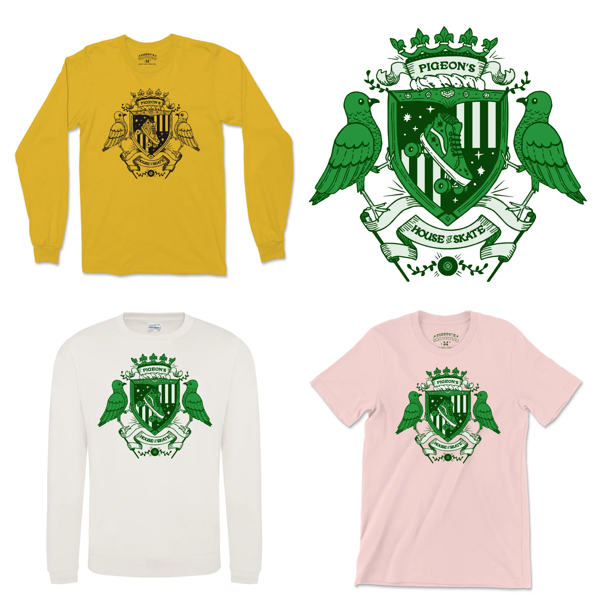 Pigeon's House of Skate Cotton Tee - PINK - Image 5