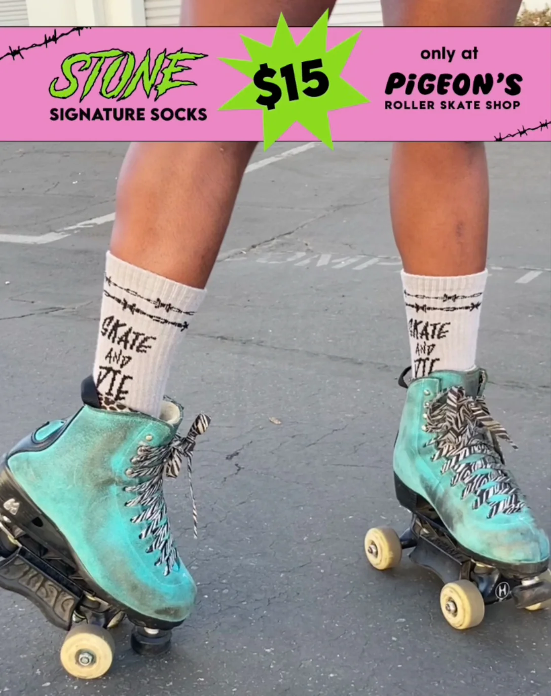 Pigeon's Performance Skate Socks - STONE PRO SKATE & DIE SOCK - Image 4