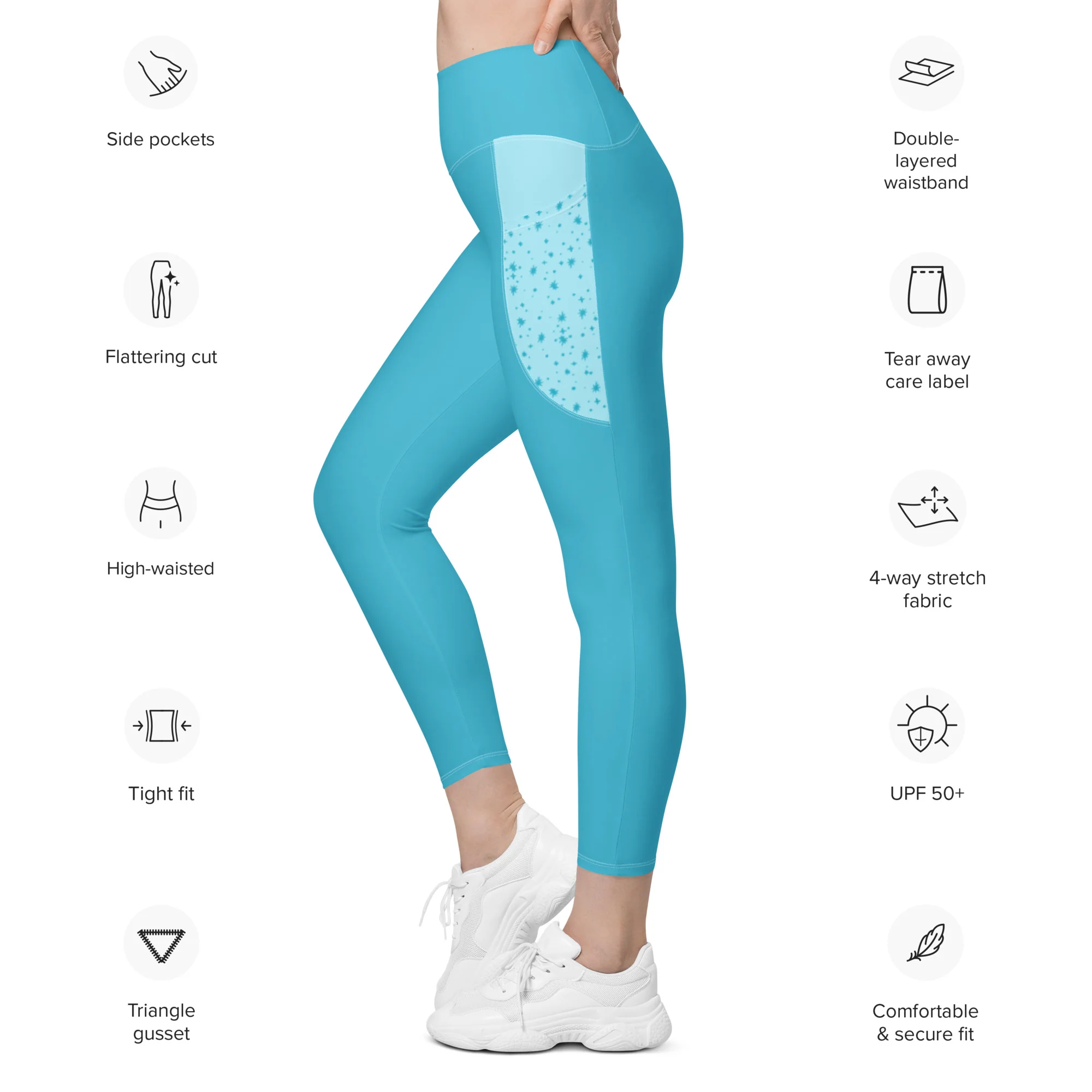 Pigeon's Skate Leggings with Pockets - LIGHT BLUE - Image 6